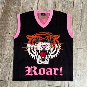 Dressed in LALA Black and Pink V-Neck Sweater